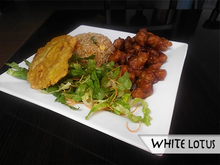 ¡Visita la nueva localidad en la avenida Roosevelt! $26 por 1 Cena para 2 personas que incluye: 2 Platos principales, a escoger entre Orange Chicken o New York Steak en salsa miso, servidos con arroz frito y tostones + 2 Copas de vino o tragos de vodka Van Gogh + 1 Orden de Cheesecake Bites